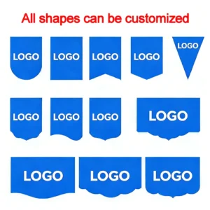 Custom bunting pennant shapes printed with logo