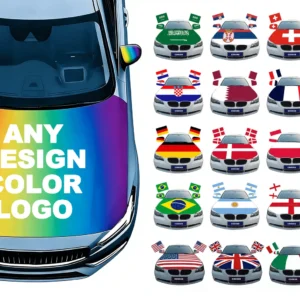 Custom car hood cover with national flag design options