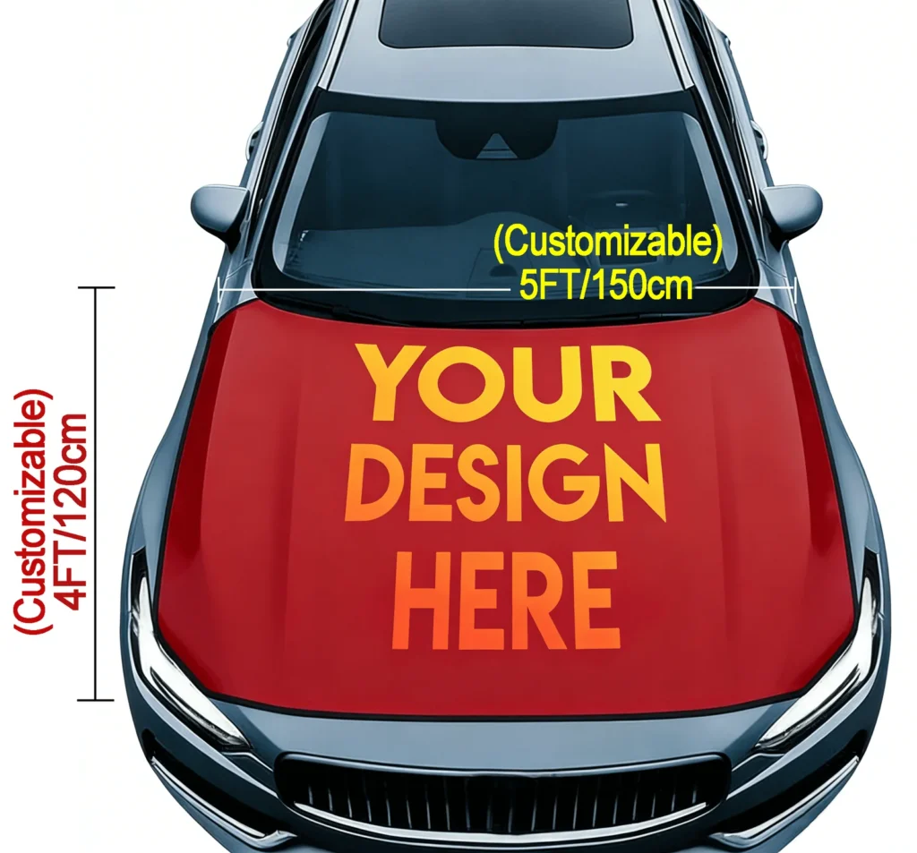 Custom car hood cover printed with your design