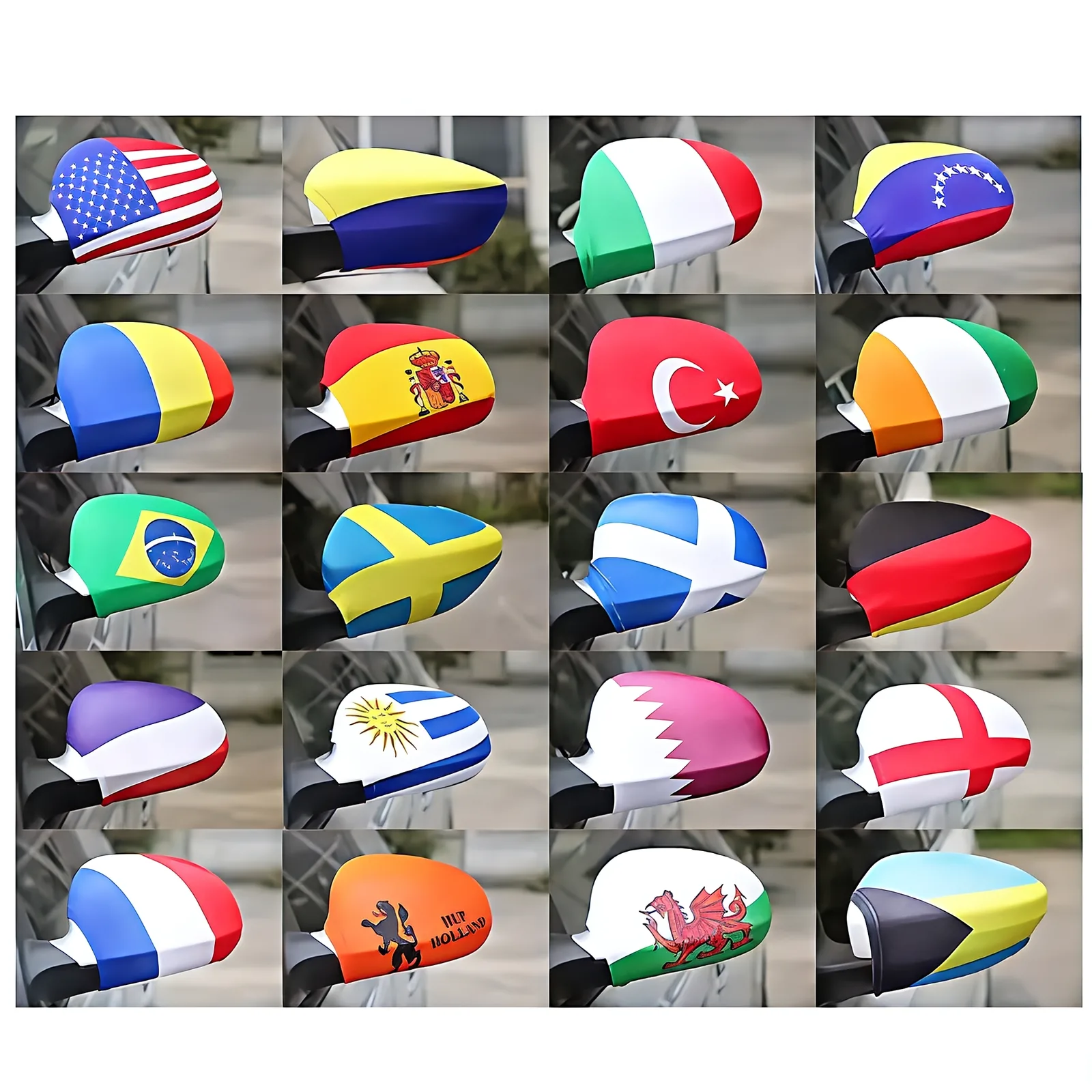 National flag car mirror covers fitted on car side mirrors