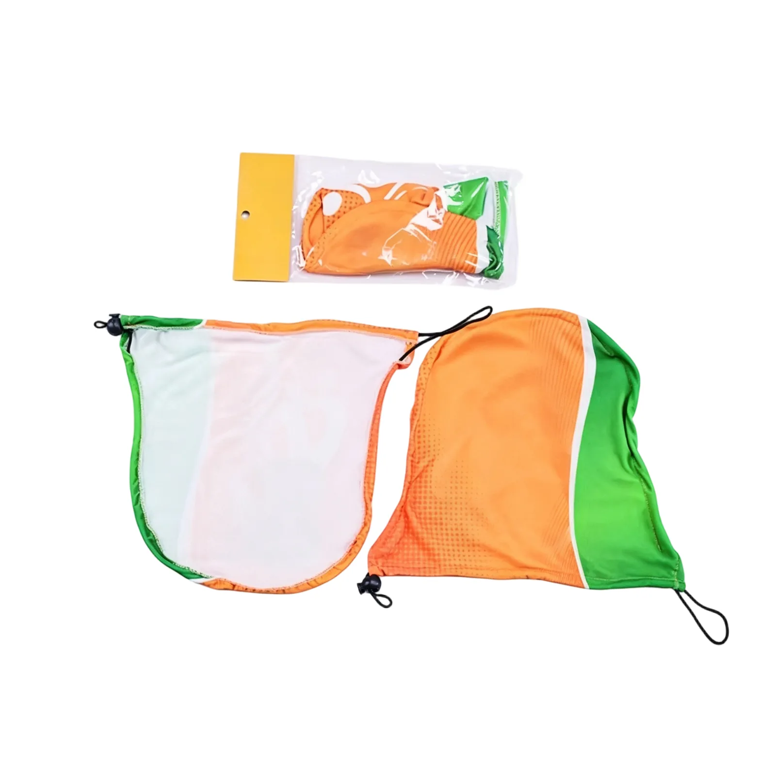 Pair of car mirror covers packed in a polybag with header card