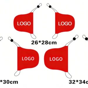 Custom logo car mirror covers shown in three sizes