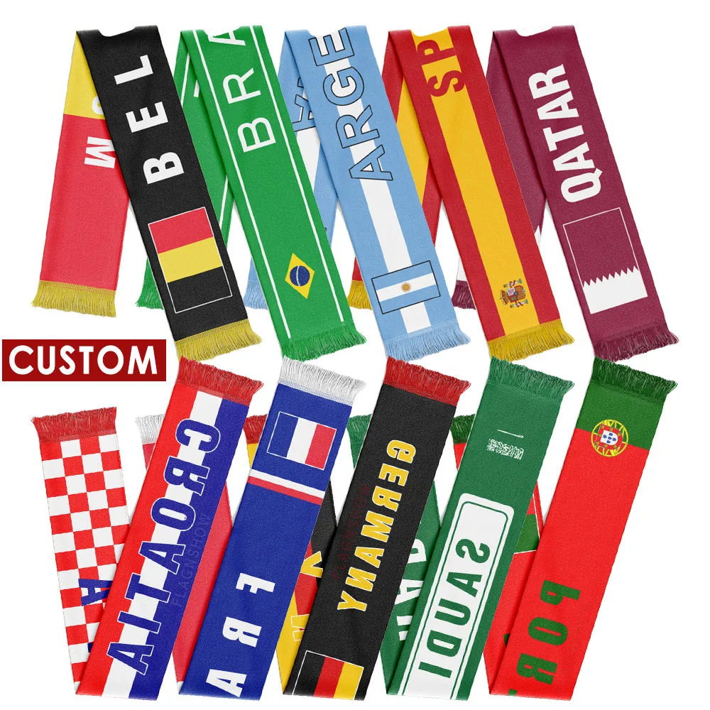 National team football fan scarves in custom designs