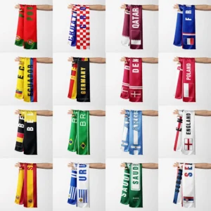 Range of national football fan scarves