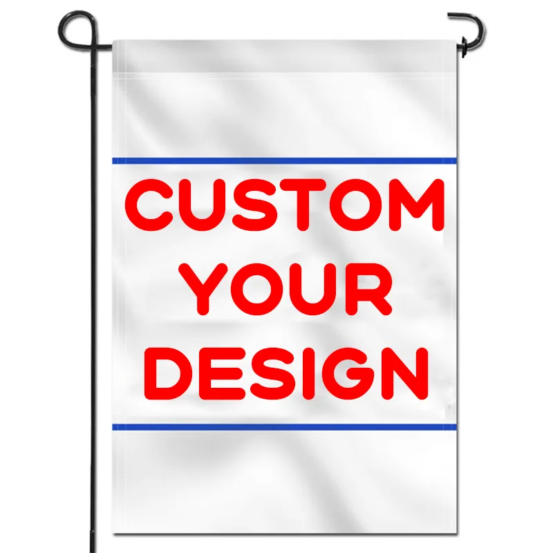 Custom design garden flag on a metal garden flag stand