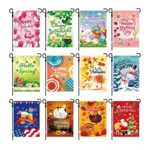 Seasonal custom garden flag designs for holidays