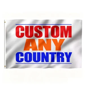 Custom national flag printed with any country design and brass grommets