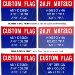 Flag printing comparison: double-sided, single-sided and double-sided block-out