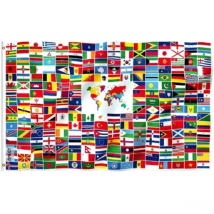 Collection of national flags from countries around the world