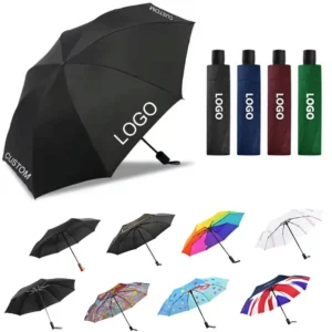 Folding promotional umbrellas with custom logo in many colors