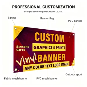 Custom vinyl banner types: PVC, mesh and fabric banners