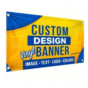 Custom design vinyl banner with grommets
