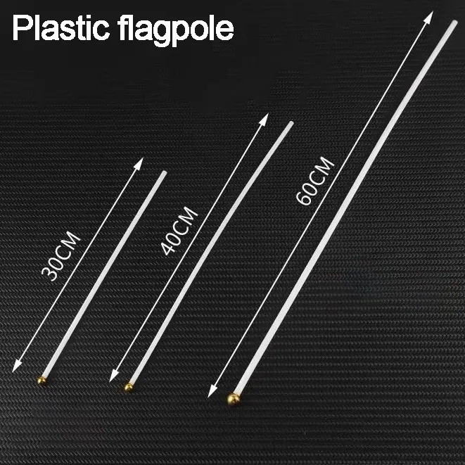 Plastic hand flag sticks in 30 cm, 40 cm and 60 cm lengths