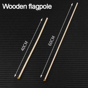 Wooden hand flag sticks in 40 cm and 60 cm lengths