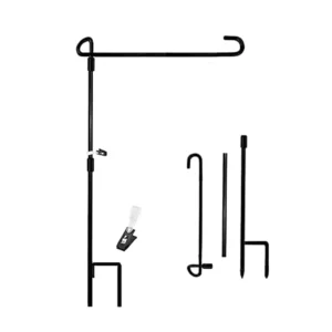 Metal garden flag pole parts with stopper clip