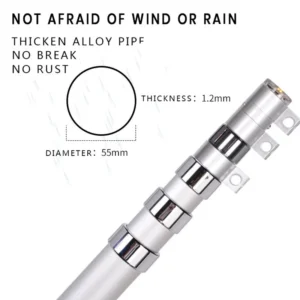 Thickened alloy flagpole pipe with 1.2 mm wall and 55 mm diameter