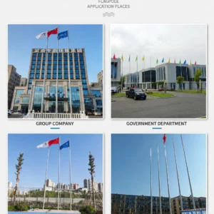 Flagpole applications for company buildings, government offices, schools and construction sites