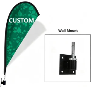 Wall mount bracket for a custom teardrop flag